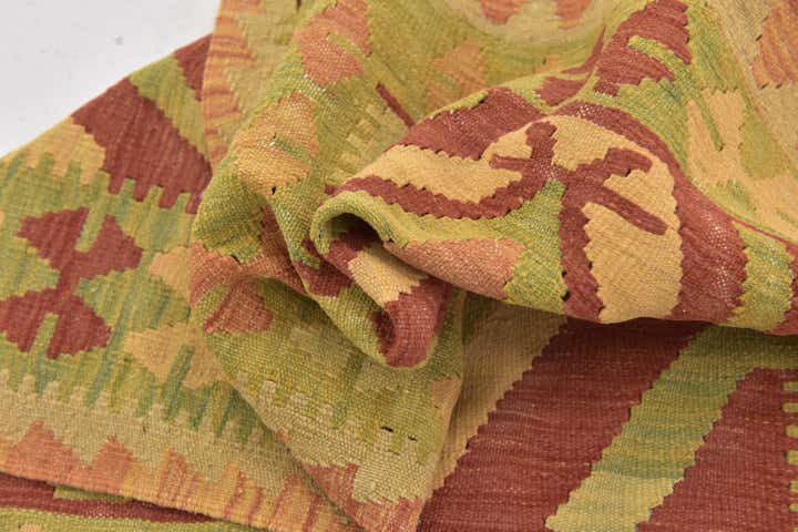 2' 10 x 4' Hand Woven Kilim Waziri Wool Rug