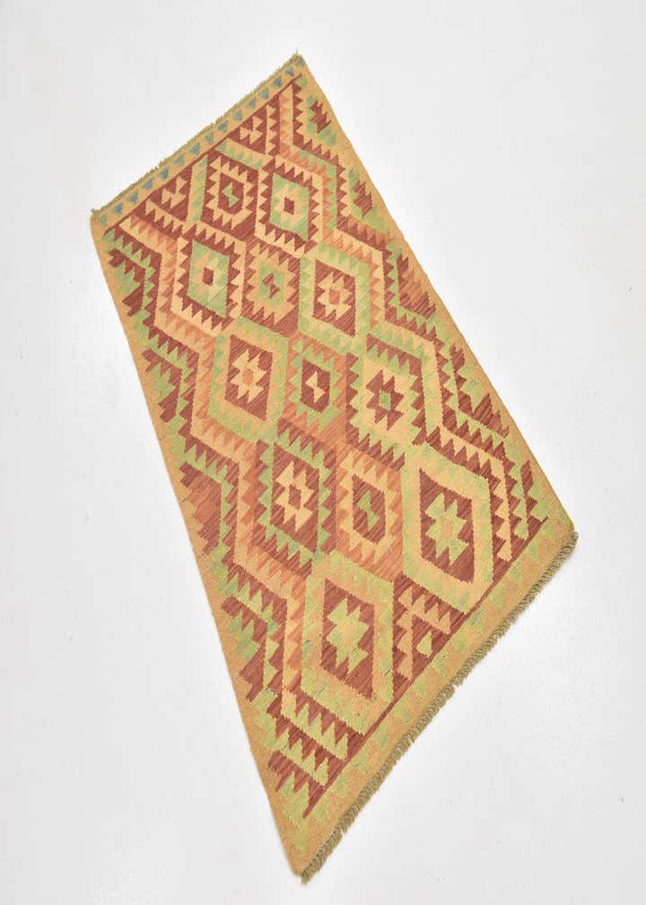 2' 7 x 4' Hand Woven Kilim Waziri Wool Rug