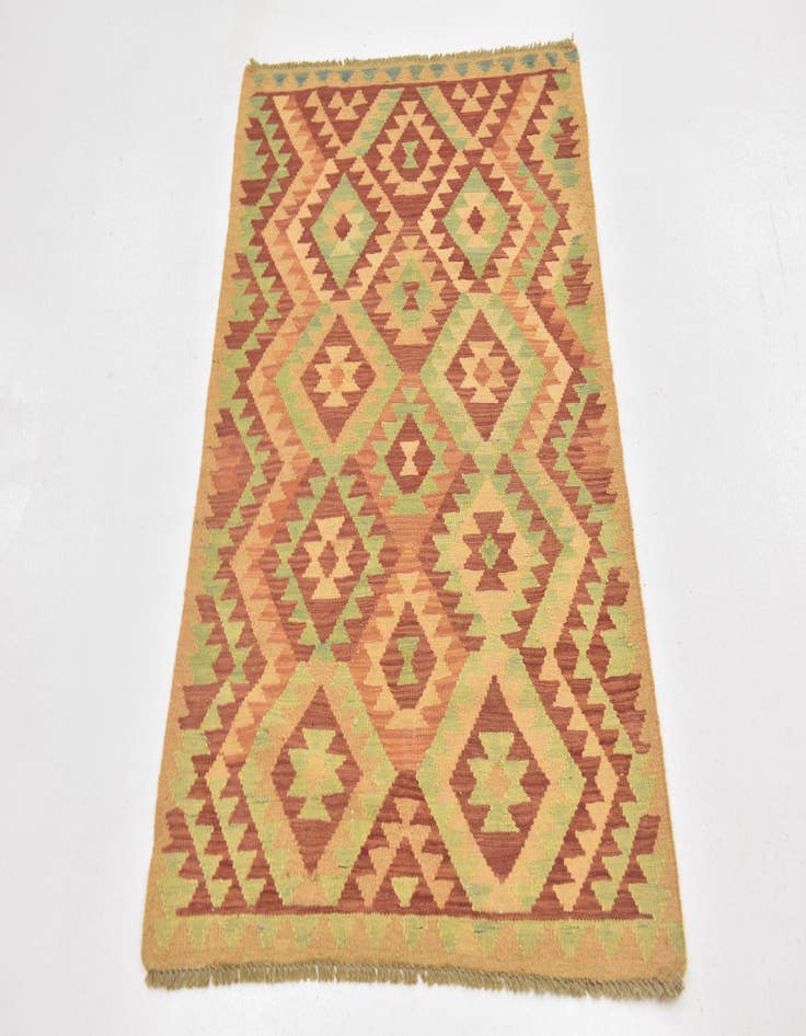 Detail image of 2' 7 x 4' Hand Woven Kilim Waziri Wool Rug