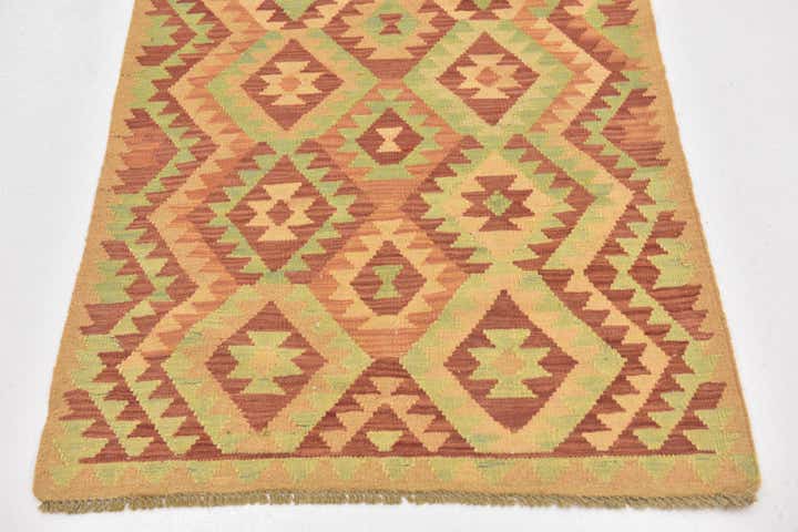 2' 7 x 4' Hand Woven Kilim Waziri Wool Rug