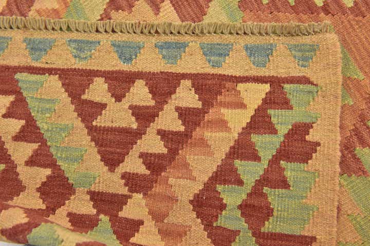 2' 7 x 4' Hand Woven Kilim Waziri Wool Rug