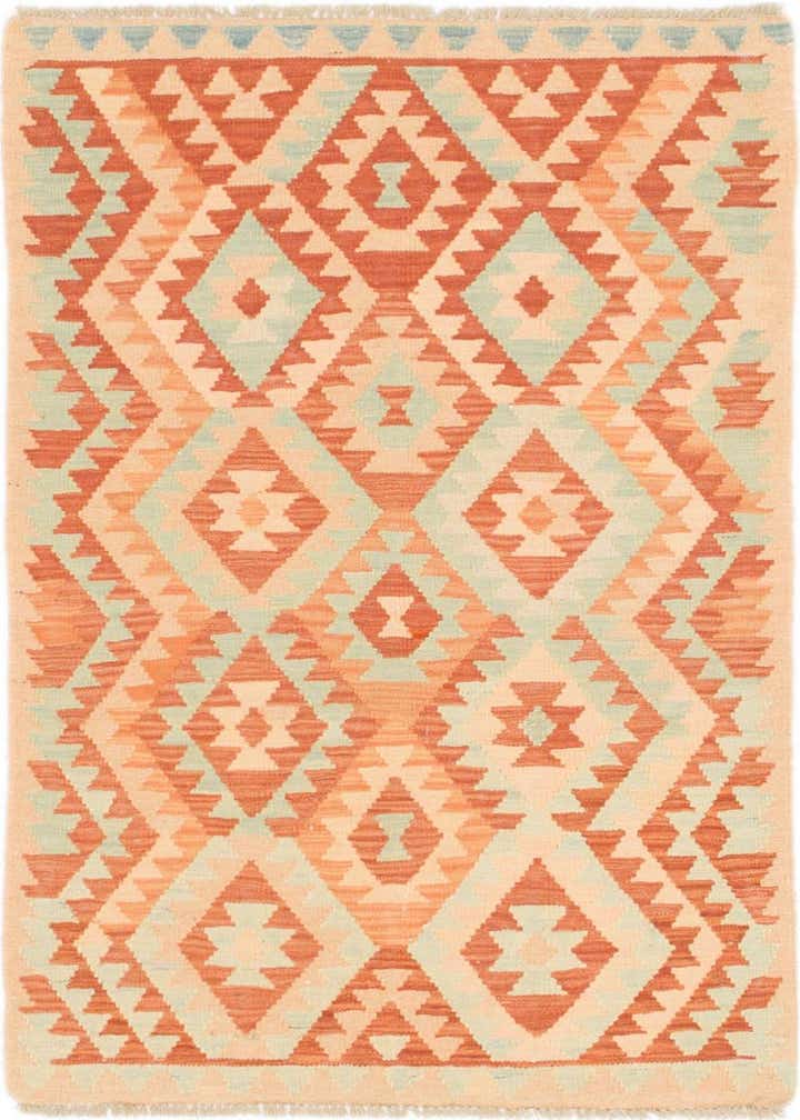 2' 7 x 4' Hand Woven Kilim Waziri Wool Rug