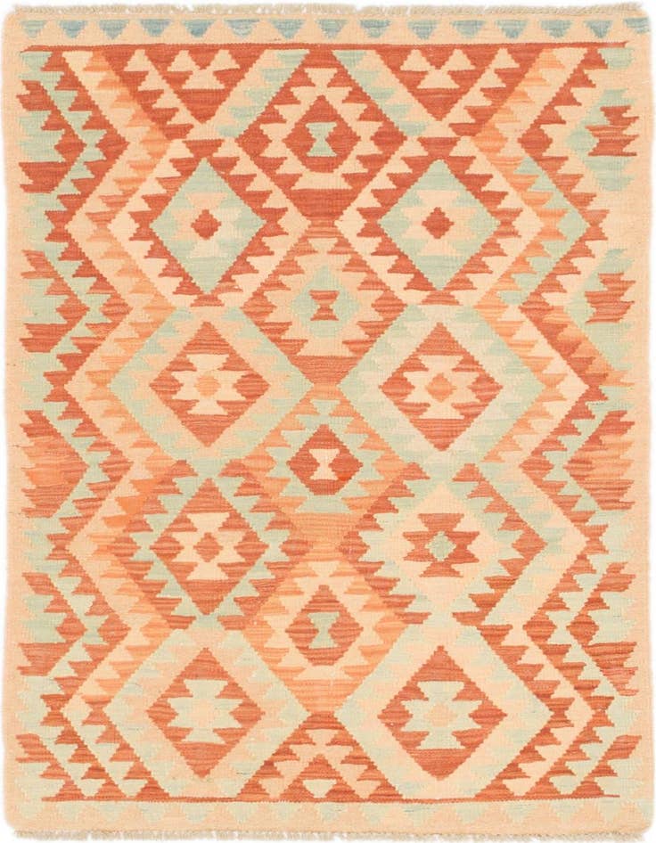Detail image of 2' 7 x 4' Hand Woven Kilim Waziri Wool Rug