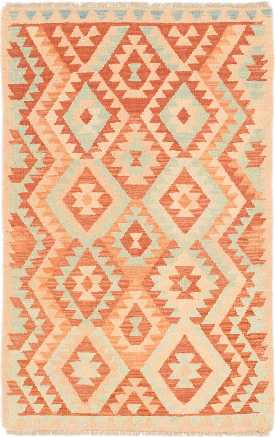 2' 7 x 4' Hand Woven Kilim Waziri Wool Rug