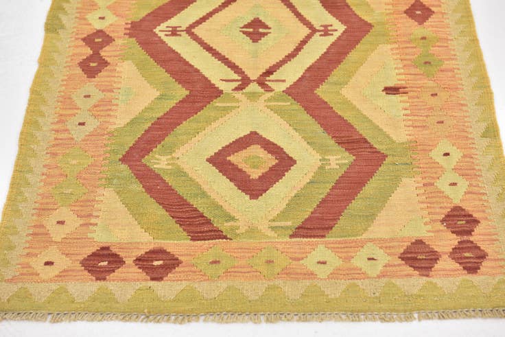Detailansicht von 85cm x 130cm Handgewebt Kilim Waziri Wolle Teppich