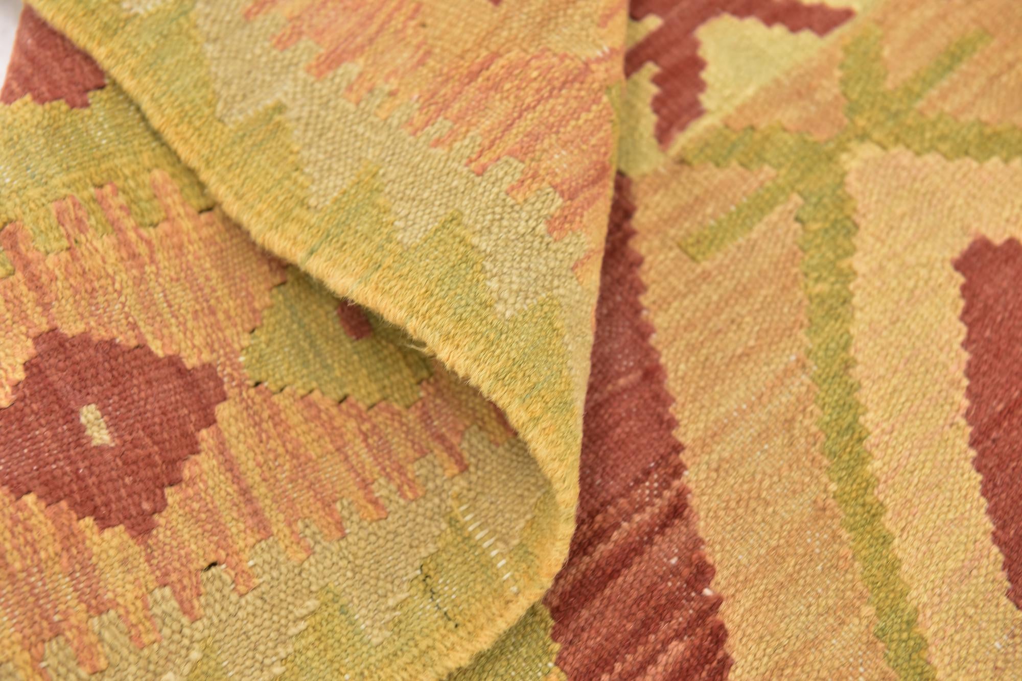 2' 9 x 4' 3 Hand Woven Kilim Waziri Wool Rug