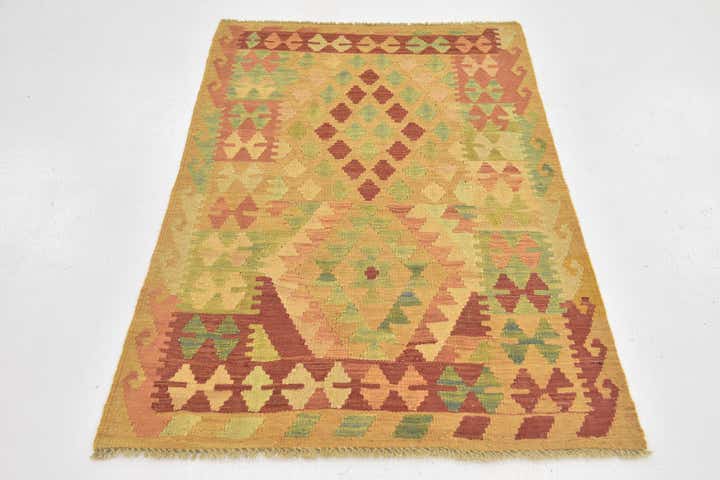 2' 10 x 4' 3 Hand Woven Kilim Waziri Wool Rug