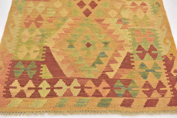 2' 10 x 4' 3 Hand Woven Kilim Waziri Wool Rug