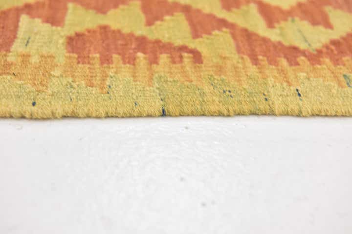 2' 9 x 4' 2 Hand Woven Kilim Waziri Wool Rug