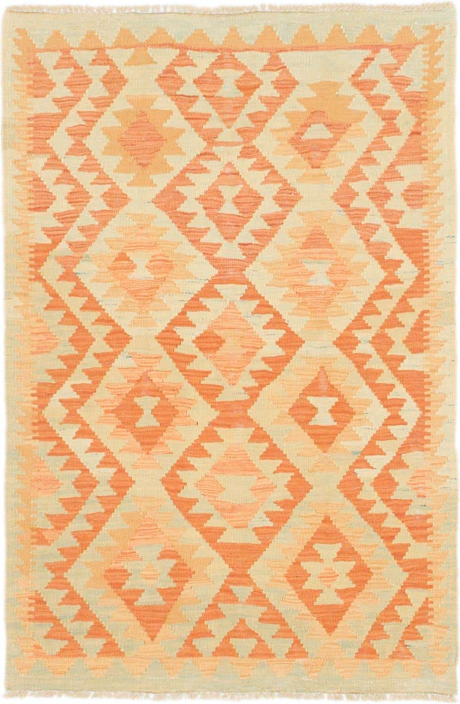 2' 9 x 4' 2 Hand Woven Kilim Waziri Wool Rug
