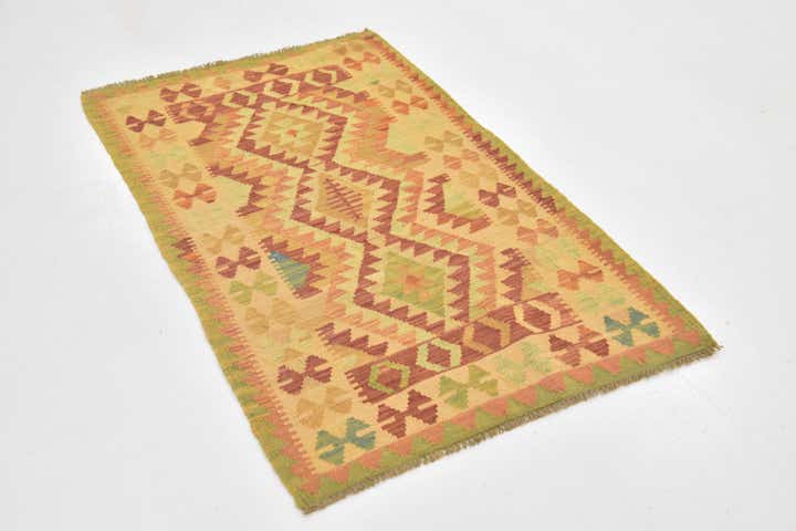 85cm x 130cm Handgewebt Kilim Waziri Wolle Teppich