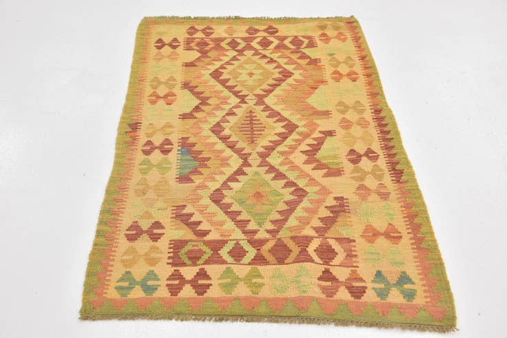 Detailansicht von 85cm x 130cm Handgewebt Kilim Waziri Wolle Teppich