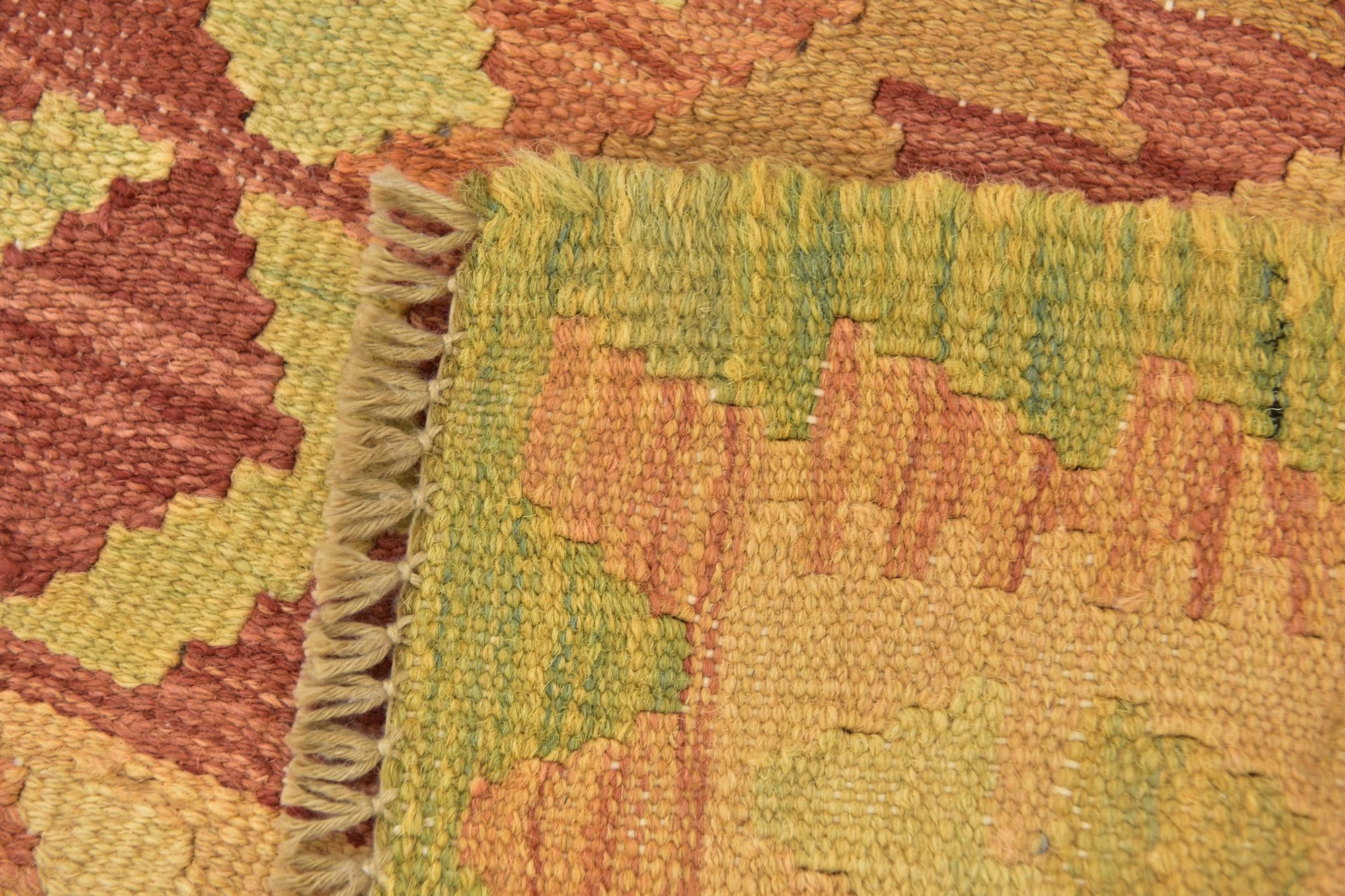 2' 9 x 4' 3 Hand Woven Kilim Waziri Wool Rug
