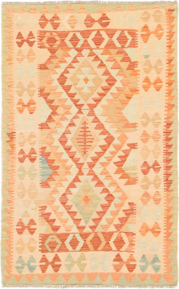 85cm x 130cm Handgewebt Kilim Waziri Wolle Teppich