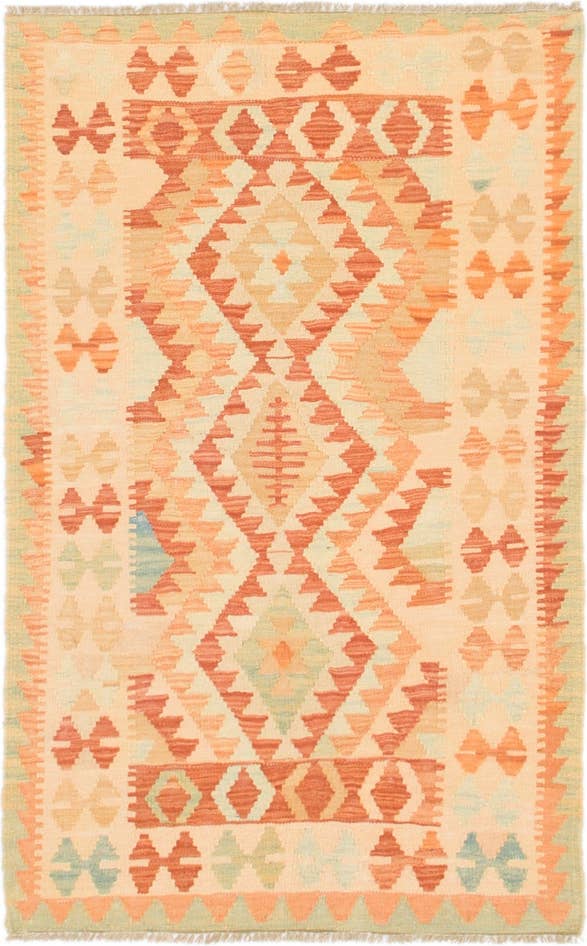 Detailansicht von 85cm x 130cm Handgewebt Kilim Waziri Wolle Teppich