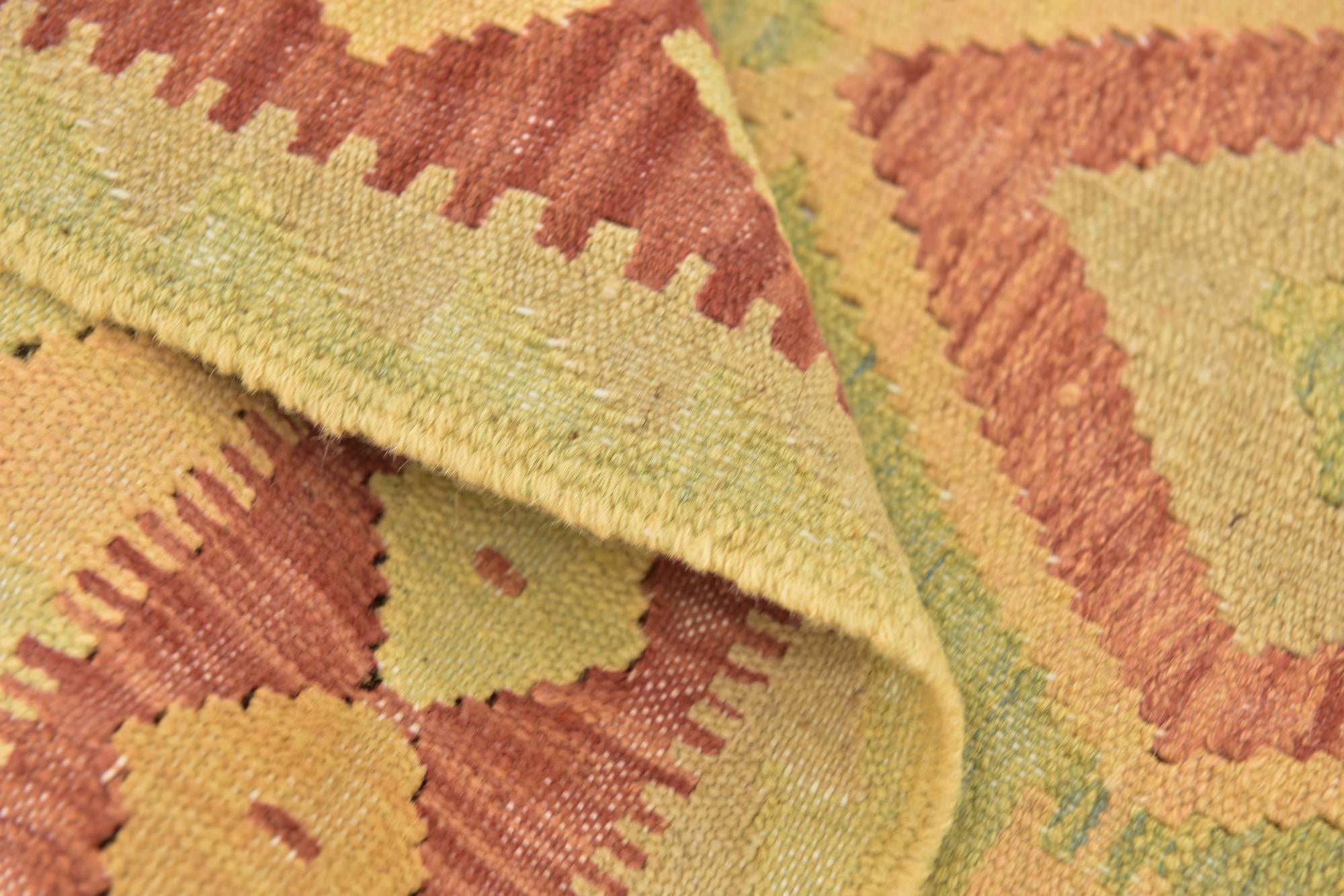 2' 8 x 4' 3 Hand Woven Kilim Waziri Wool Rug