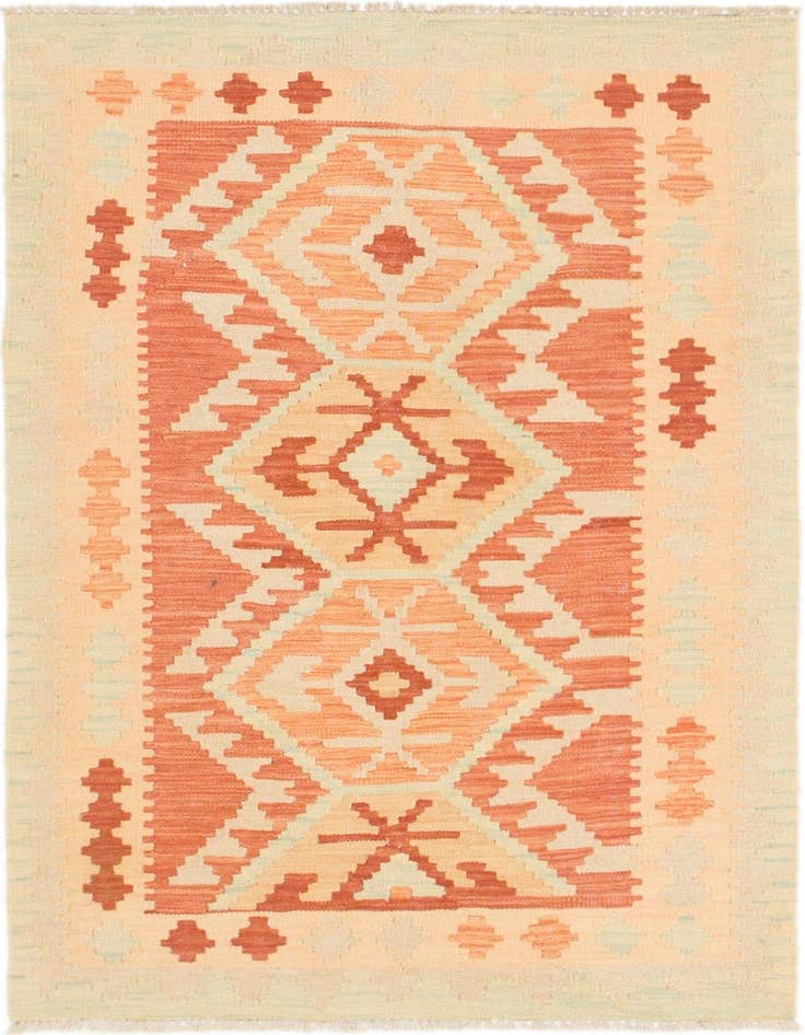 Detail image of 2' 9 x 4' 2 Hand Woven Kilim Waziri Wool Rug
