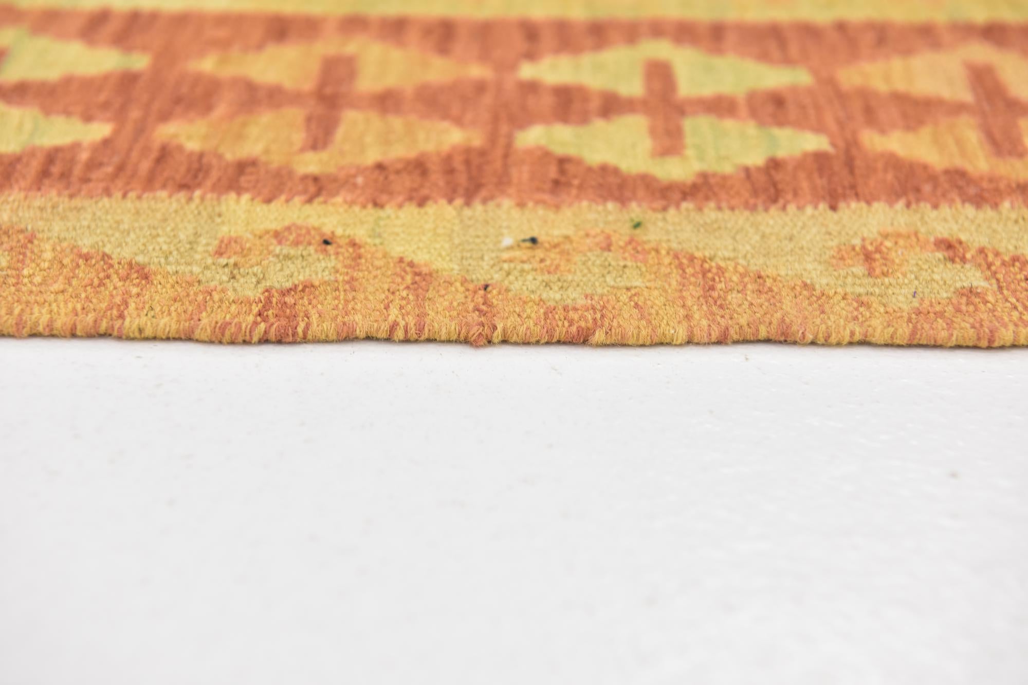 3' x 4' 5 Hand Woven Kilim Waziri Wool Rug