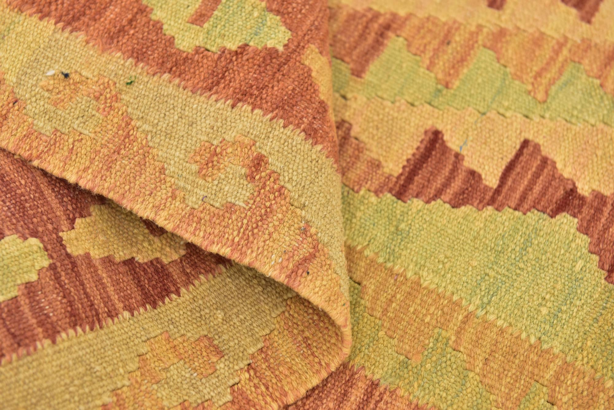 3' x 4' 5 Hand Woven Kilim Waziri Wool Rug