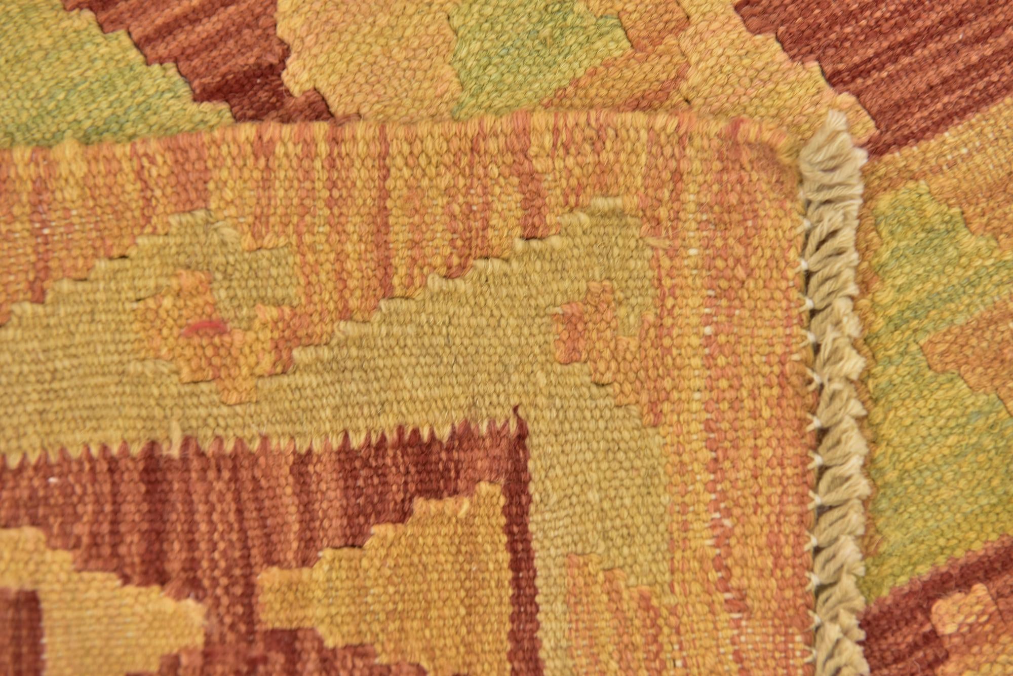 3' x 4' 5 Hand Woven Kilim Waziri Wool Rug