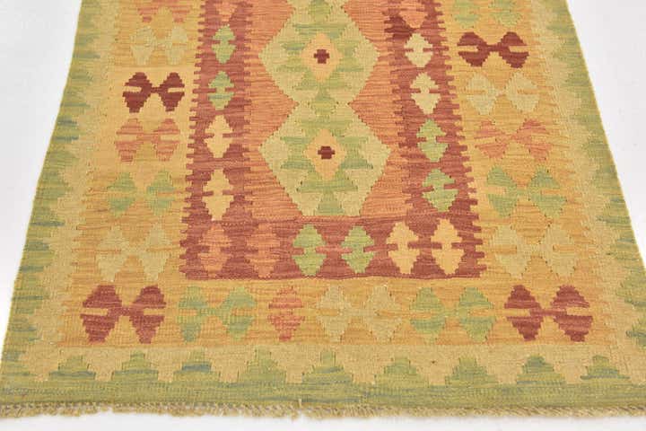 2' 8 x 4' 4 Hand Woven Kilim Waziri Wool Rug