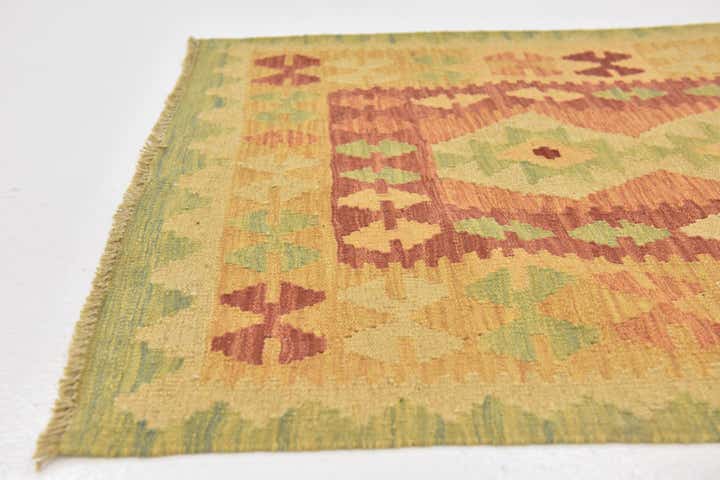 2' 8 x 4' 4 Hand Woven Kilim Waziri Wool Rug