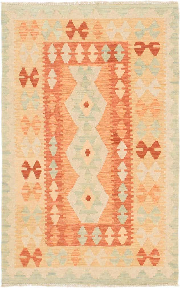2' 8 x 4' 4 Hand Woven Kilim Waziri Wool Rug