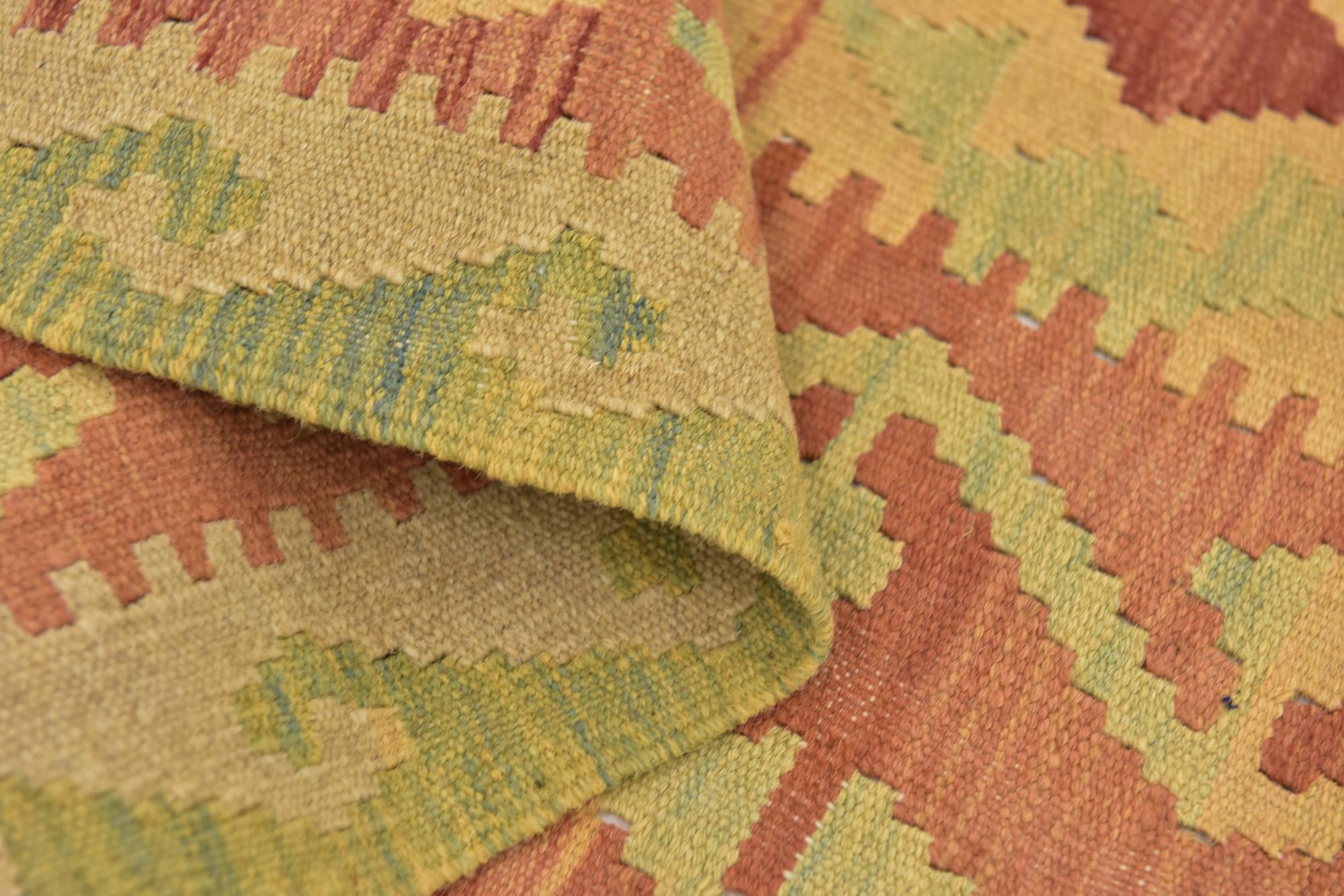 2' 8 x 4' 8 Hand Woven Kilim Waziri Wool Rug