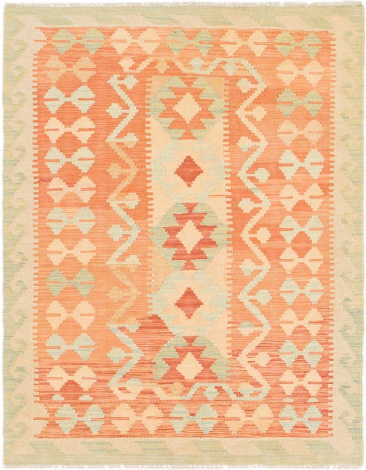 Detail image of 2' 8 x 4' 8 Hand Woven Kilim Waziri Wool Rug