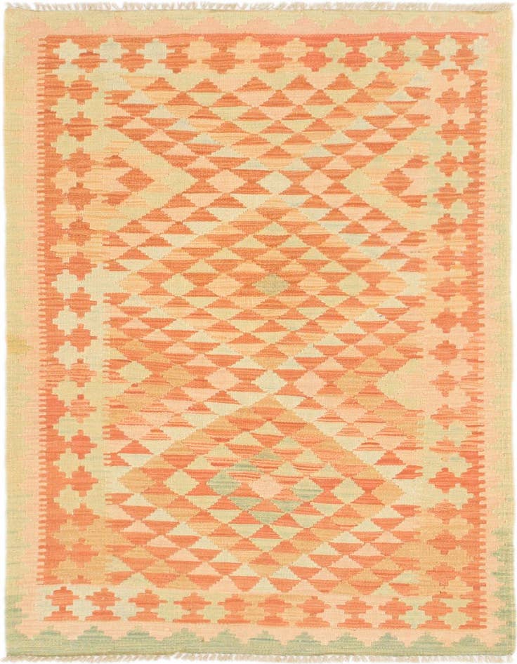 Detail image of 2' 8 x 4' 3 Hand Woven Kilim Waziri Wool Rug
