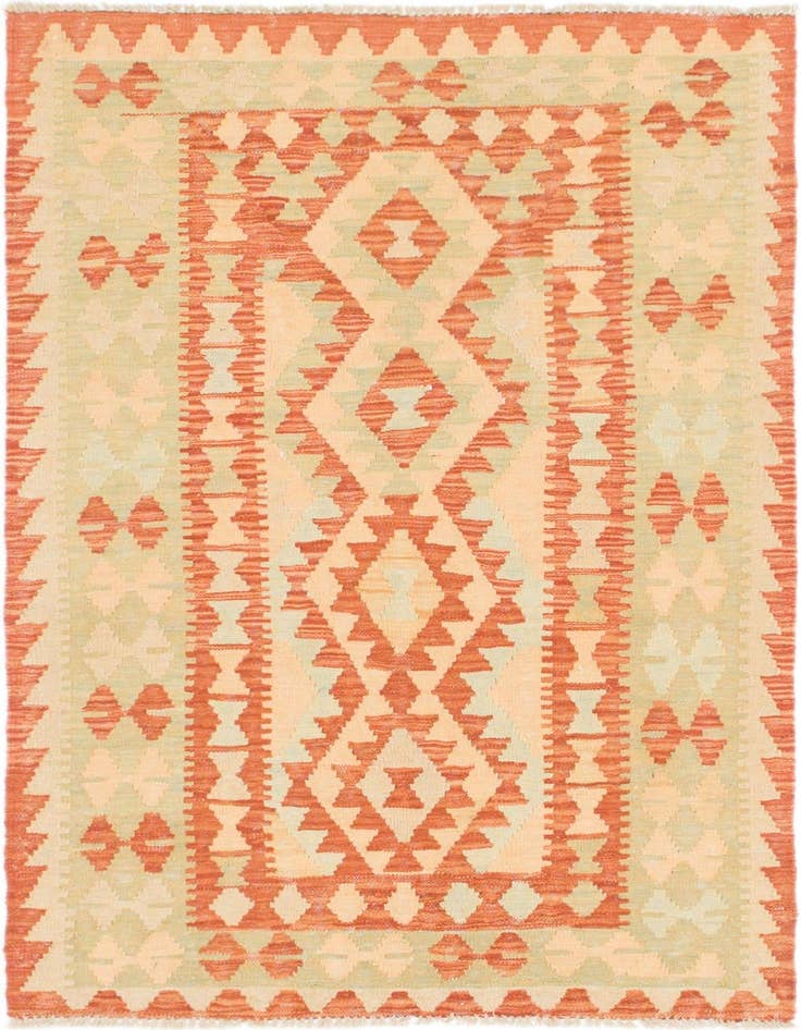 Detail image of 2' 10 x 4' 5 Hand Woven Kilim Waziri Wool Rug