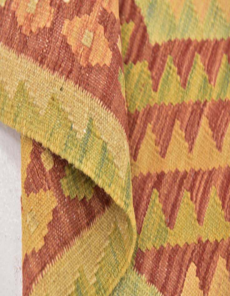 Detail image of 2' 10 x 4'  Hand Woven Kilim Waziri Wool Rug