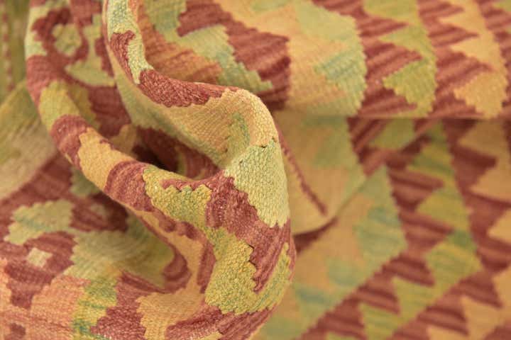 2' 10 x 4' Hand Woven Kilim Waziri Wool Rug