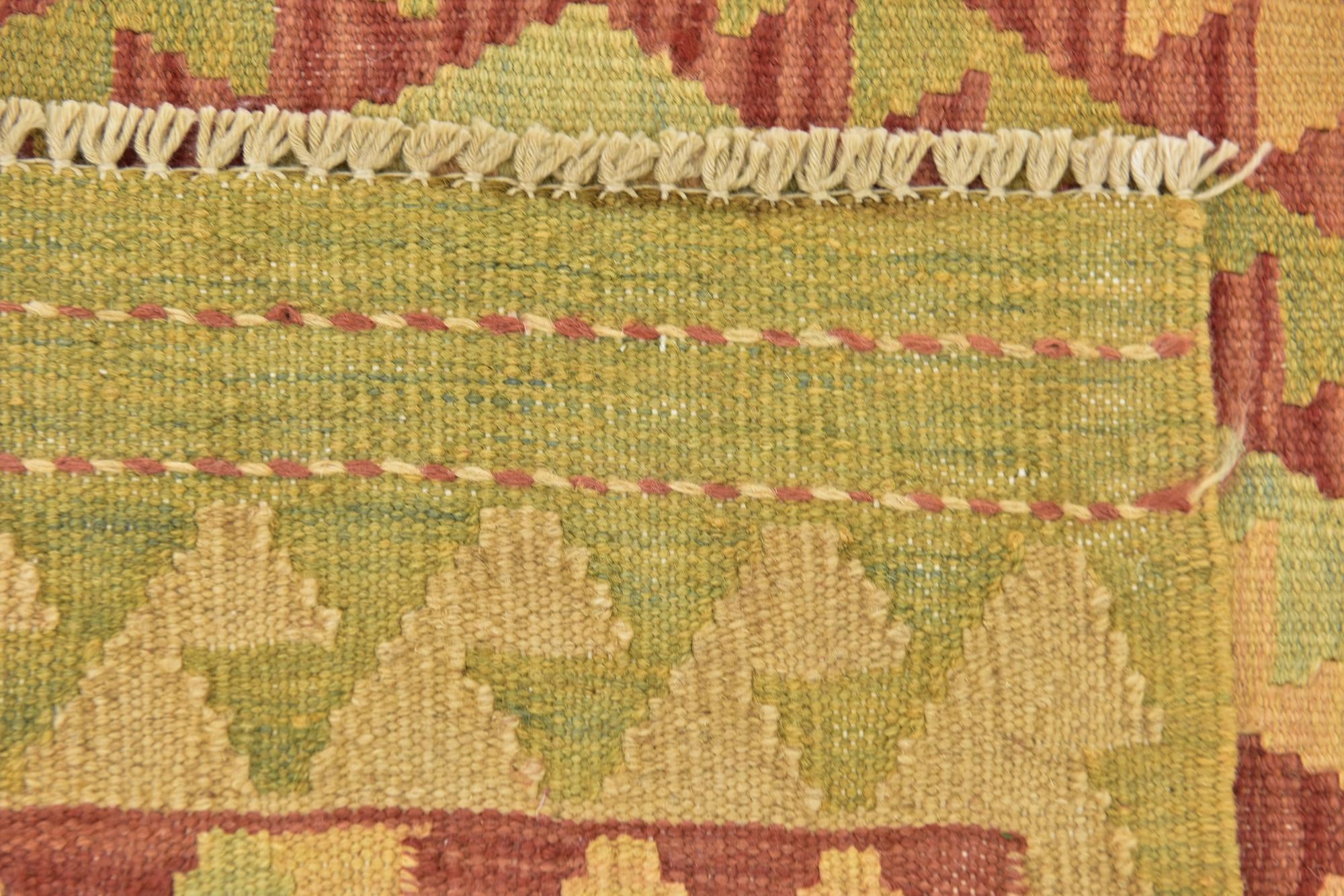 2' 10 x 4' Hand Woven Kilim Waziri Wool Rug
