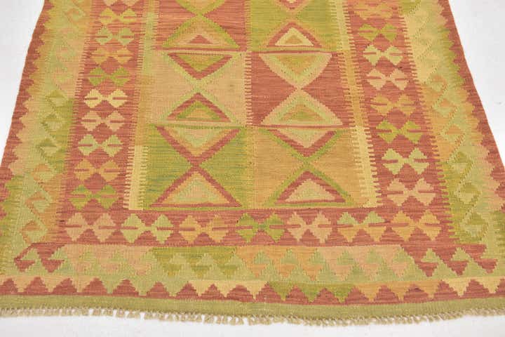 3' 3 x 4' 8 Hand Woven Kilim Waziri Wool Rug