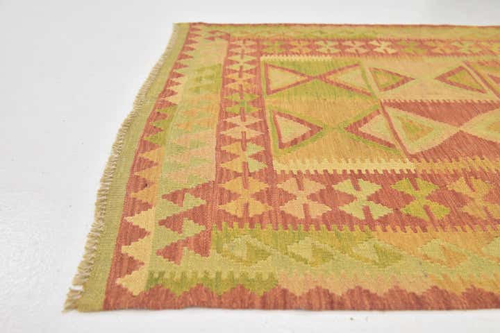 3' 3 x 4' 8 Hand Woven Kilim Waziri Wool Rug