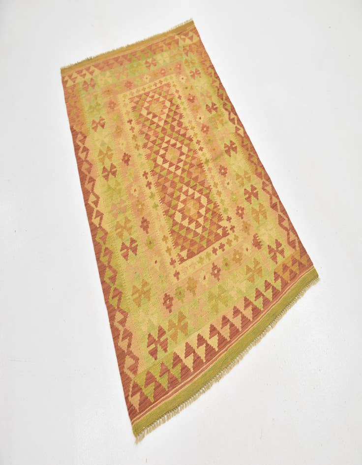 Detail image of 3' 3 x 4' 8  Hand Woven Kilim Waziri Wool Rug