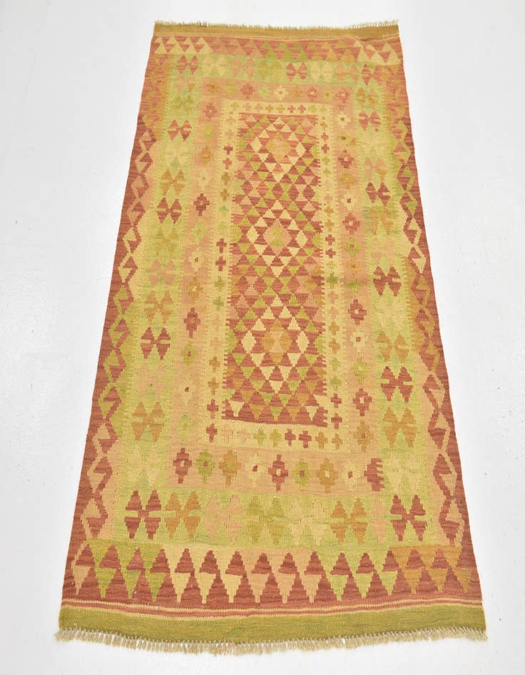 Detail image of 3' 3 x 4' 8  Hand Woven Kilim Waziri Wool Rug