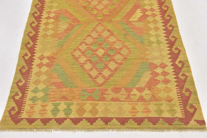 3' 3 x 5' 2 Hand Woven Kilim Waziri Wool Rug