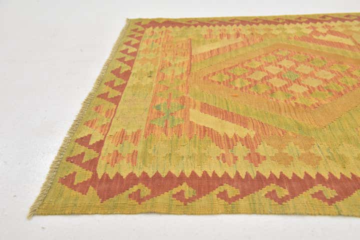3' 3 x 5' 2 Hand Woven Kilim Waziri Wool Rug