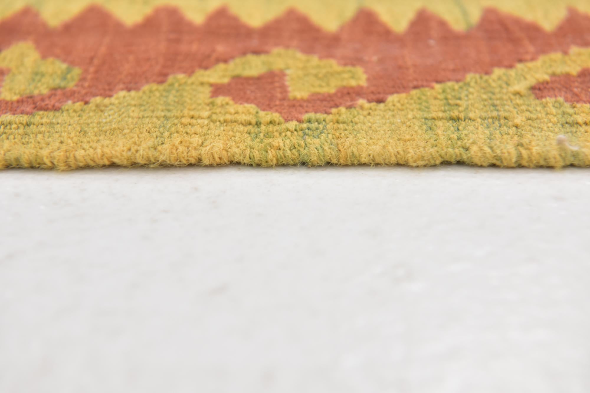 3' 3 x 5' 2 Hand Woven Kilim Waziri Wool Rug