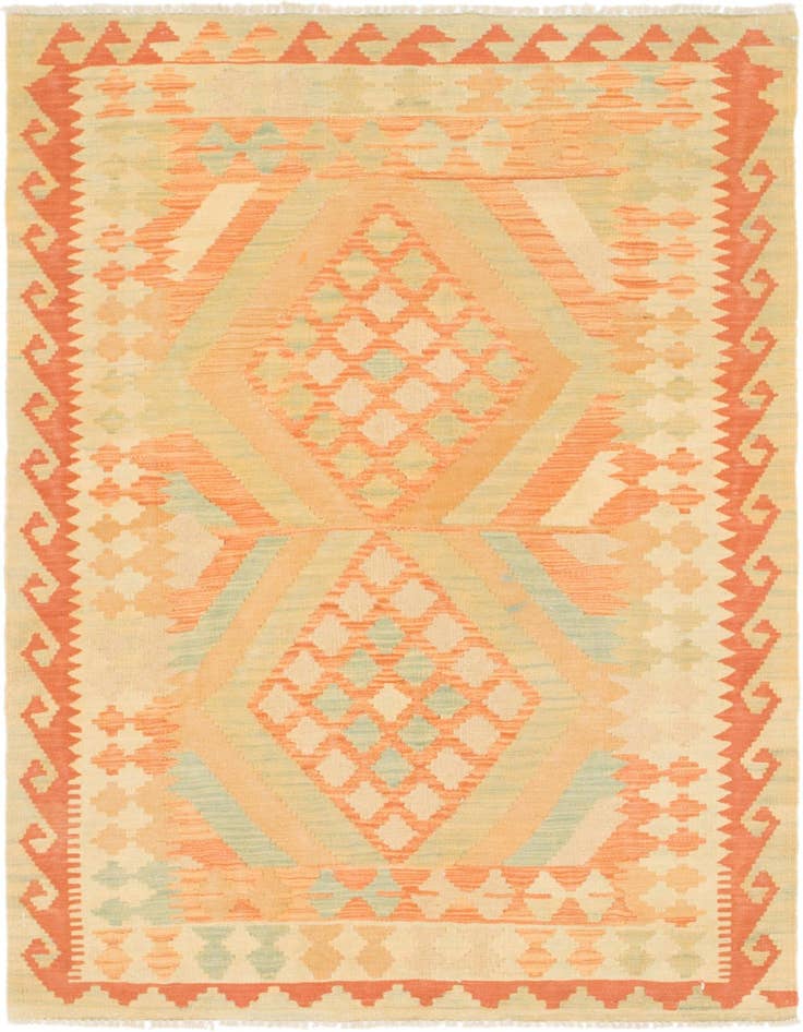 Detail image of 3' 3 x 5' 2 Hand Woven Kilim Waziri Wool Rug