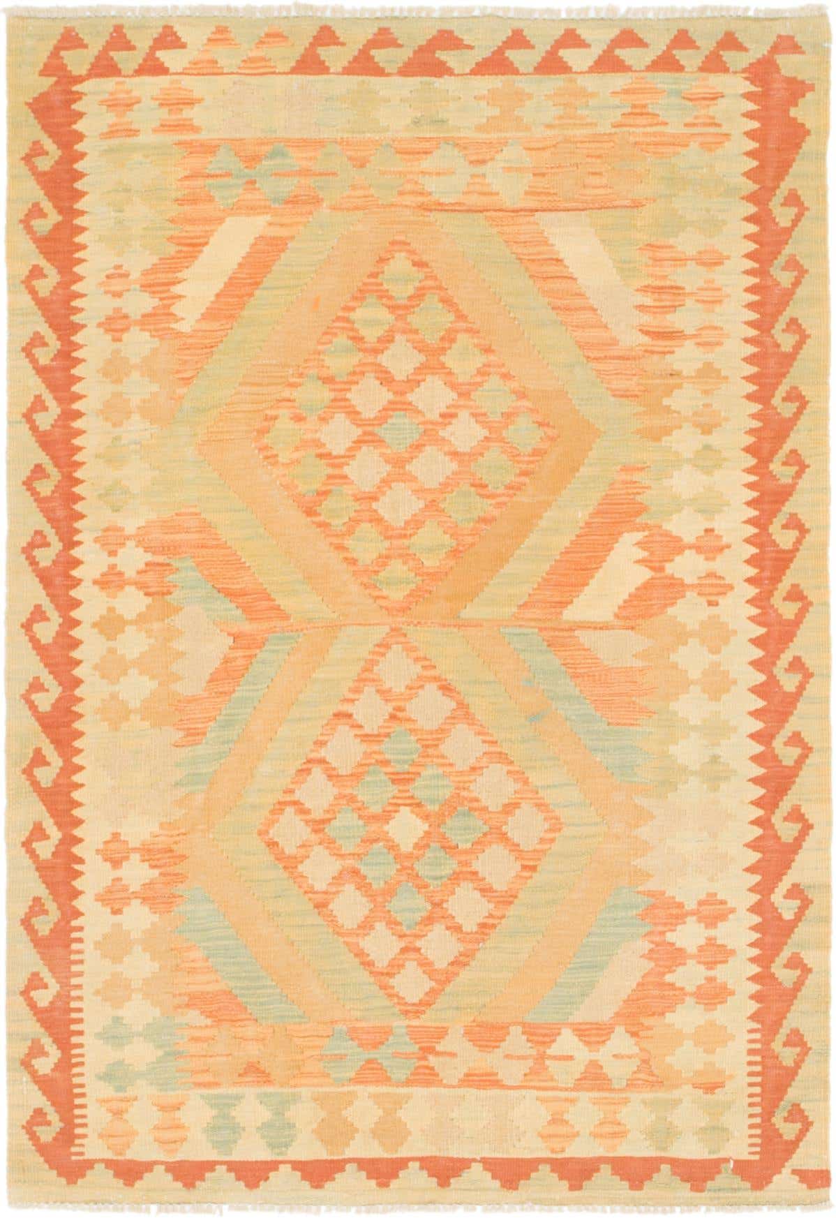 3' 3 x 5' 2 Hand Woven Kilim Waziri Wool Rug