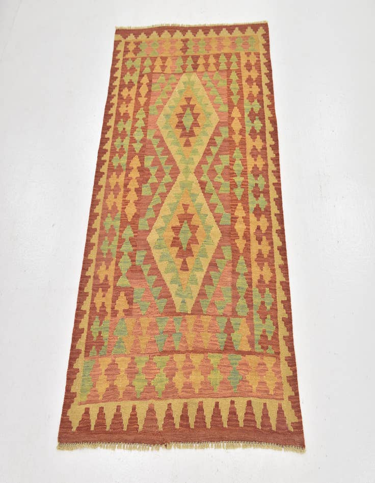 Detail image of 3' 2 x 5'  Hand Woven Kilim Waziri Wool Rug