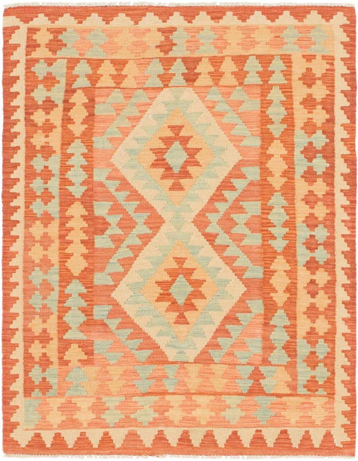 Detail image of 3' 2 x 5' Hand Woven Kilim Waziri Wool Rug