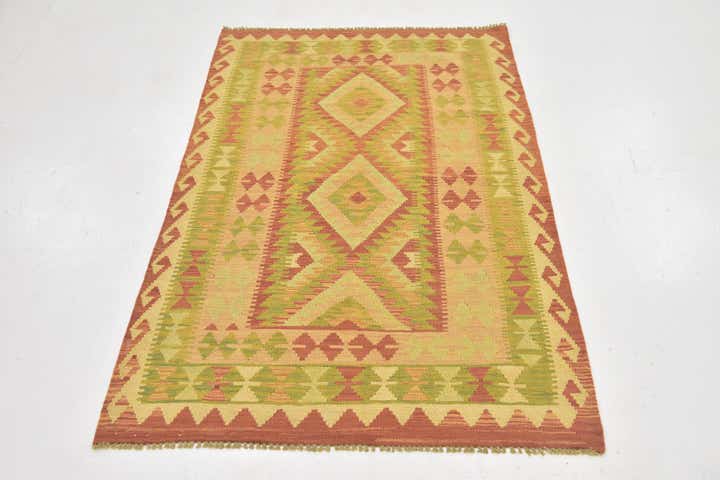 3' 3 x 5' Hand Woven Kilim Waziri Wool Rug