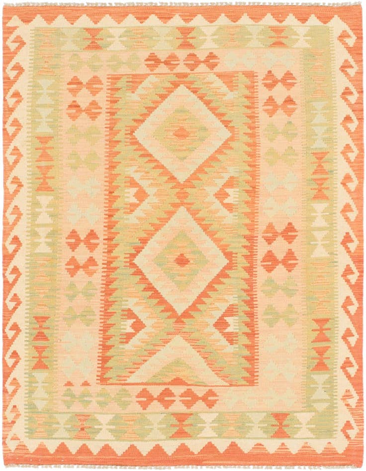 Detail image of 3' 3 x 5' Hand Woven Kilim Waziri Wool Rug