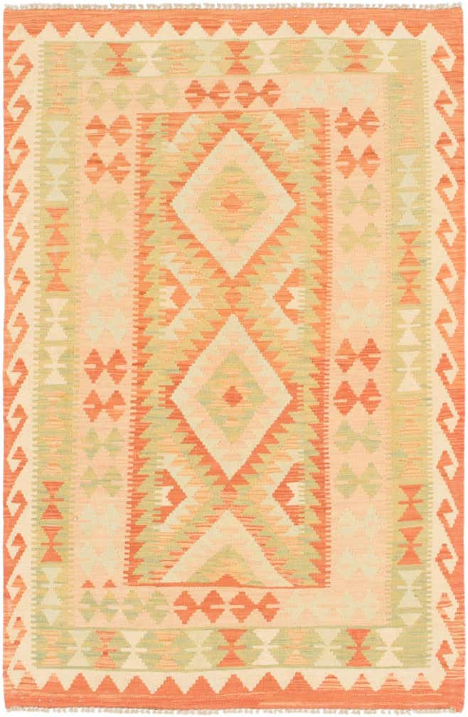 3' 3 x 5' Hand Woven Kilim Waziri Wool Rug