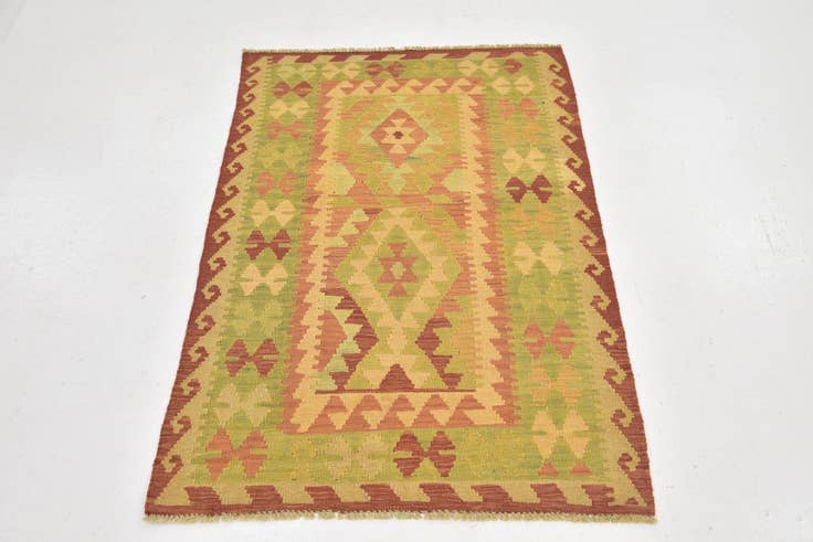 Detail image of 3' x 4' 4 Hand Woven Kilim Waziri Wool Rug