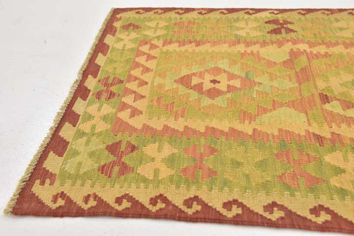 3' x 4' 4 Hand Woven Kilim Waziri Wool Rug